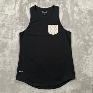 Bylt Tank Top Medium Black Drop Cut Pocket Activewear Casual Workout Performance